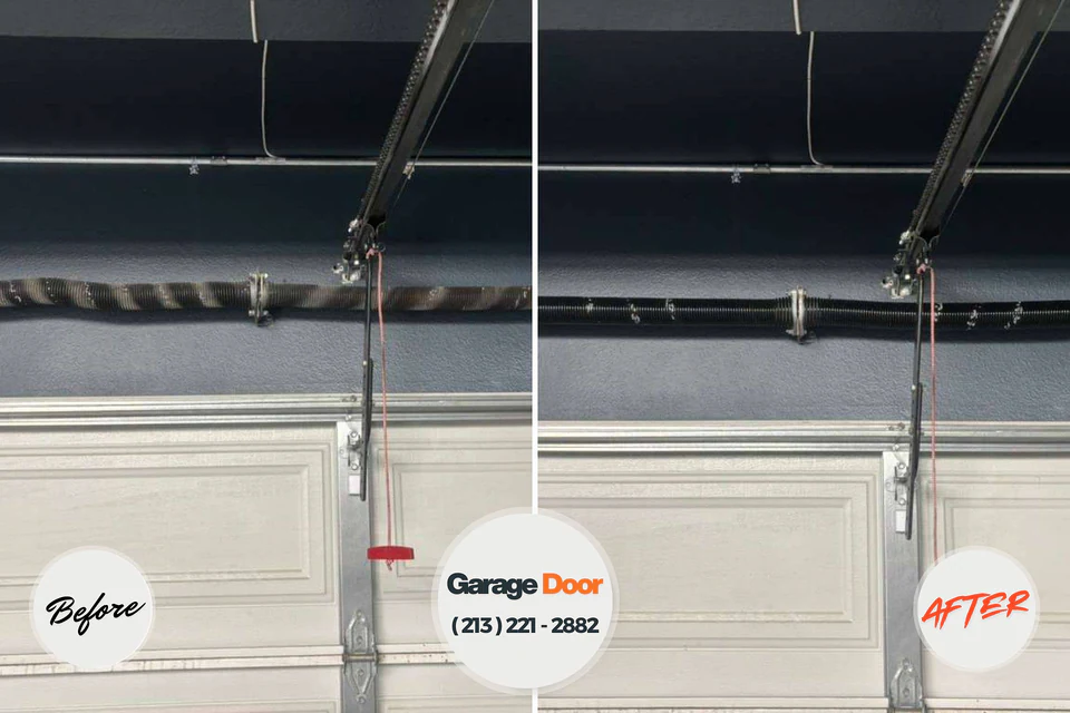 Before and after: garage door repair Santa Teresa, NM